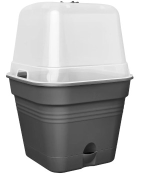 ELHO GROWPOT SQUARE 15CM CZARNA ALL-IN-1